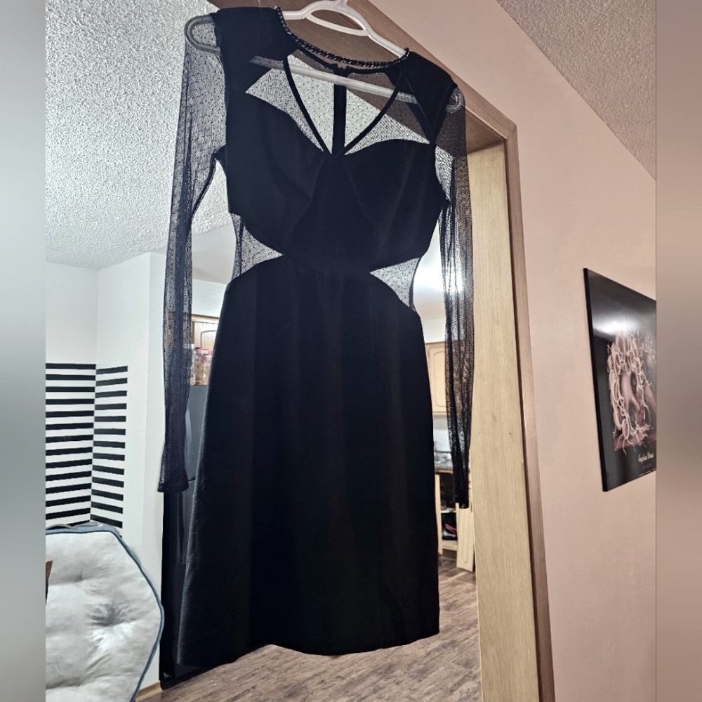 Guess Elegant Black Mesh Dress